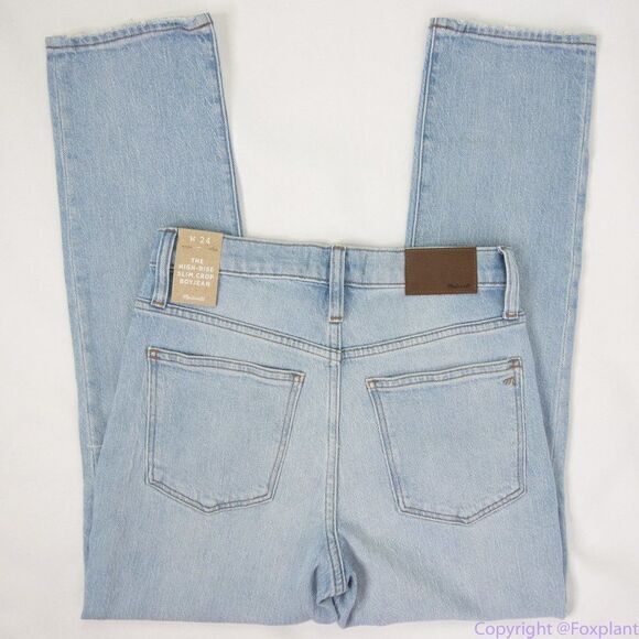 NWT Madewell The High-Rise Slim Crop Boyjean‎ Dumas Wash Ripped Edition, size 24 - Picture 14 of 16